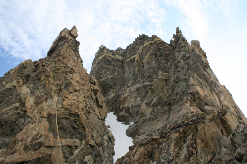 Deep snow on Little Bear's NW Face