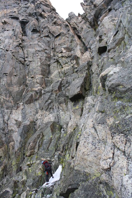 Bailing from Turret Peak's west ridge